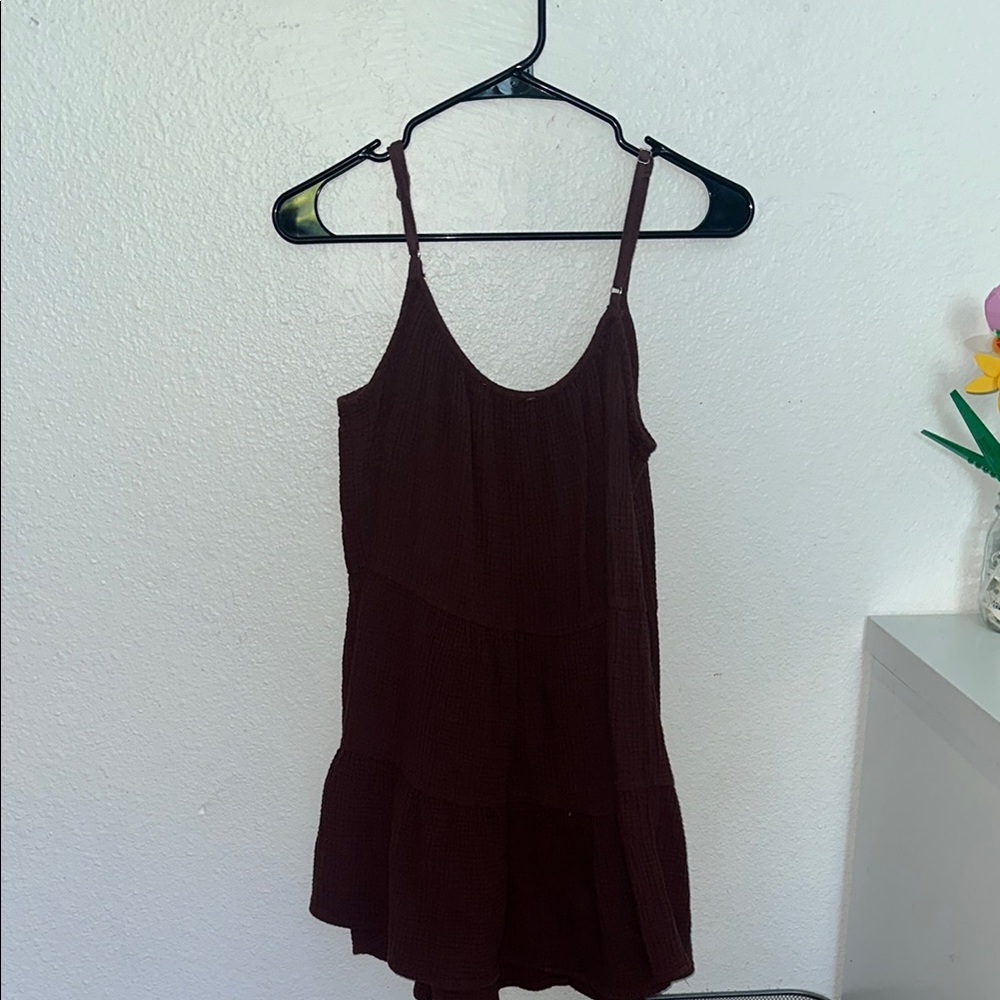 Burgundy Sleeveless Dress Mini